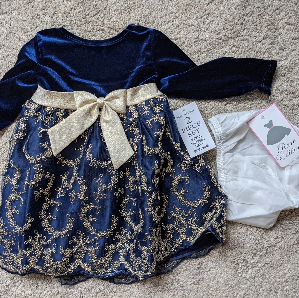 Navy Dress with Bloomers